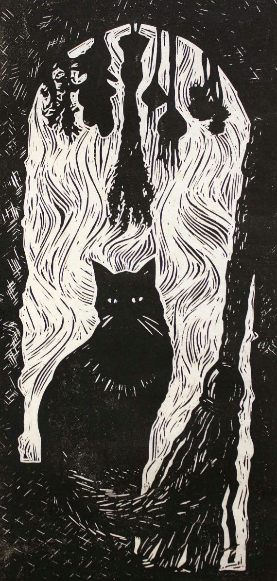 Drawing Of A Halloween Cat Perfect for Halloween or Black Cat Lovers the Witches Cat Depicts A