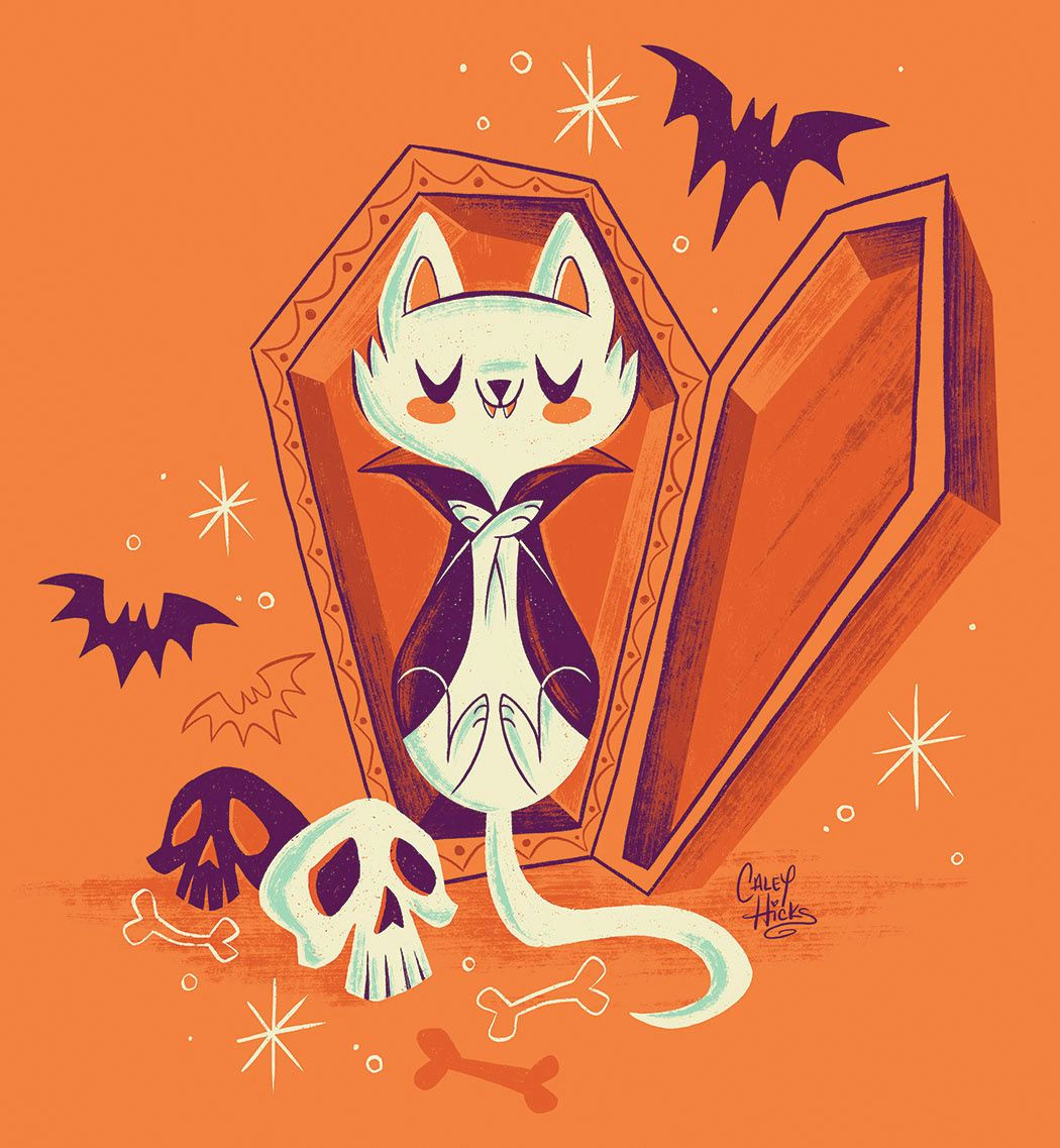 Drawing Of A Halloween Cat Tis the Season for Spooky Cats Halloween Wallpapers Pinterest