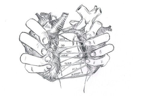 Drawing Of A Heart Broken Appart Heart Arm Tatt Drawings Broken Heart Drawings Art