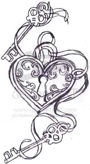 Drawing Of A Heart Lock Key to My Heart Next Tattoo Idea by Aline Tattoos
