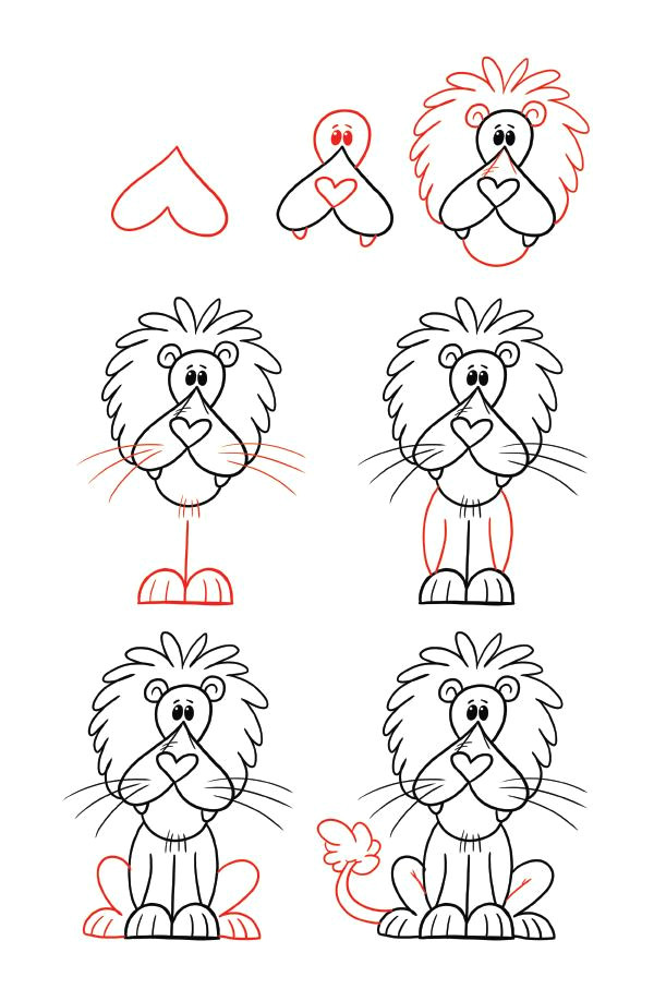 Drawing Of A Heart Shape Start with A Heart Draw Characters Using Heart Shapes Shop Harptoons