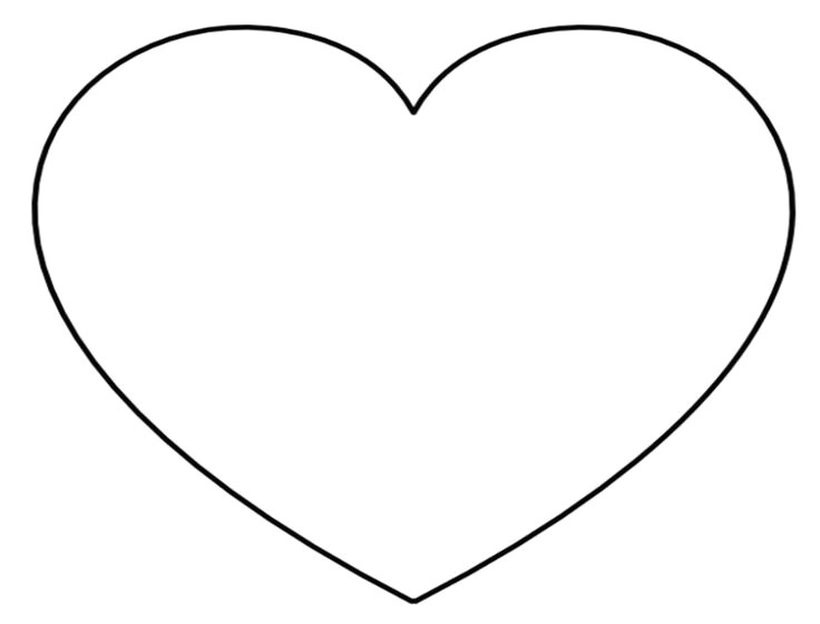 Drawing Of A Heart Shape Super Sized Heart Outline Extra Large Printable Template I Love