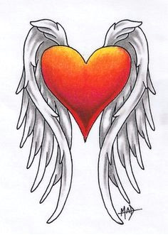 Drawing Of A Heart with Wings 112 Best Angel Wing S Surrounding A Heart Memorial Tattoo S for My