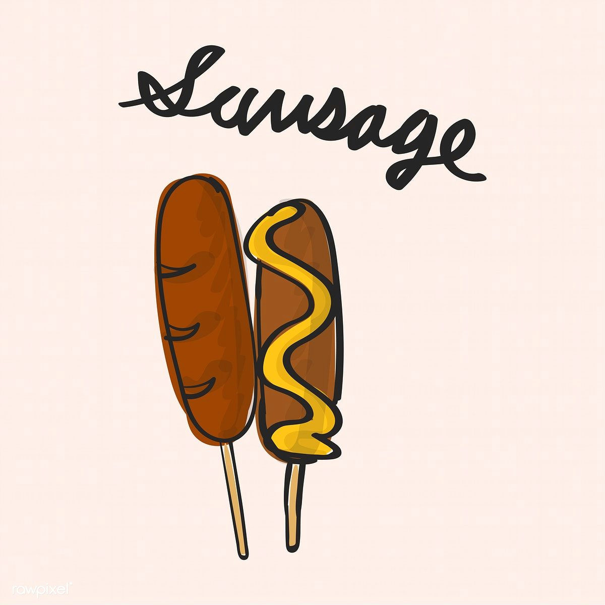 Drawing Of A Hot Dog Illustration Drawing Style Of Hot Dog Free Image by Rawpixel Com