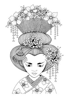Drawing Of A Japanese Girl 230 Best A asian Coloring Pages Images Coloring Books Coloring
