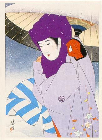 Drawing Of A Japanese Girl Shinsui Woodblocks Japanese Art Art Japanese Painting