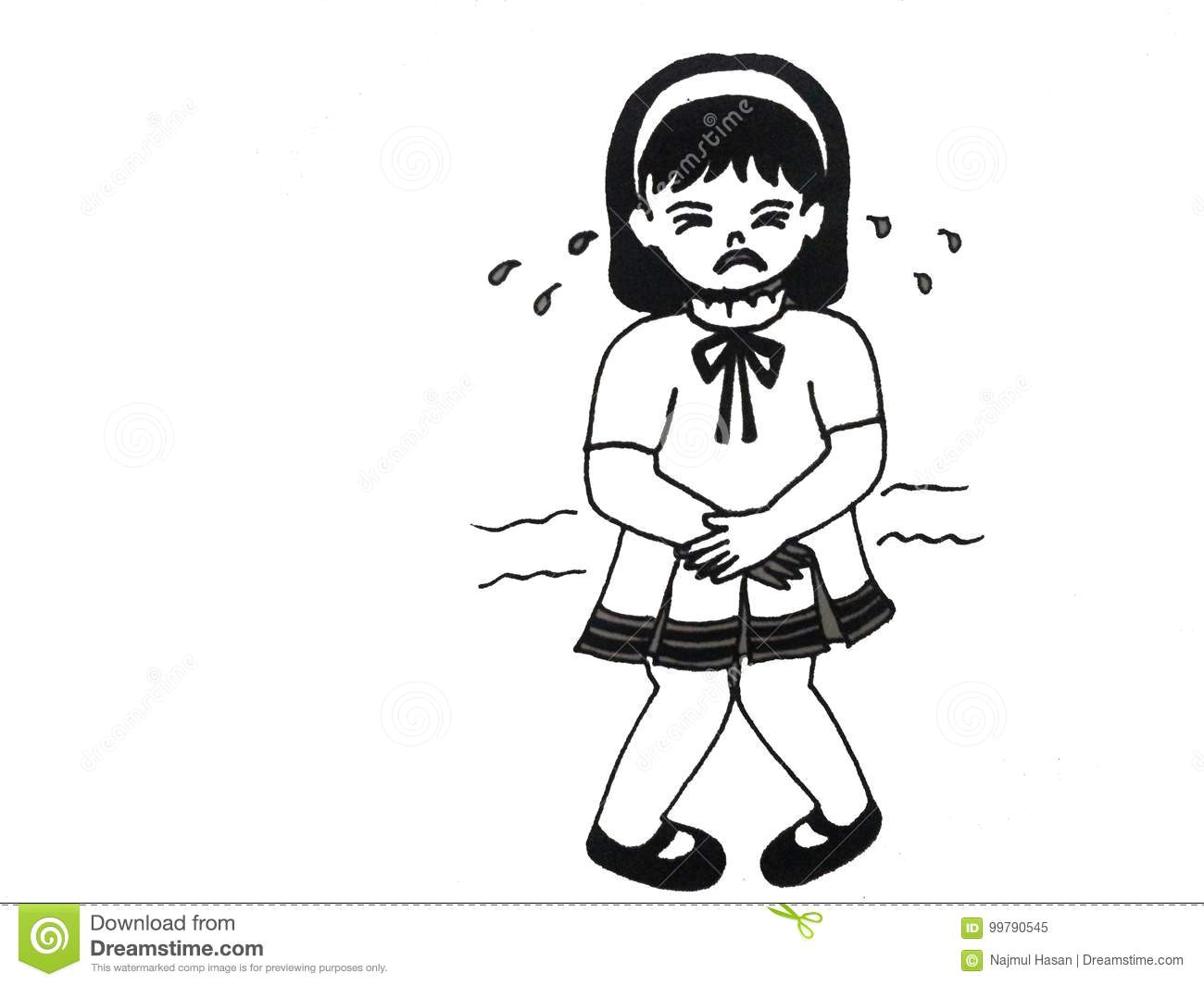 Drawing Of A Little Girl Crying Illustration Of A Crying Girl Stock Illustration Illustration Of