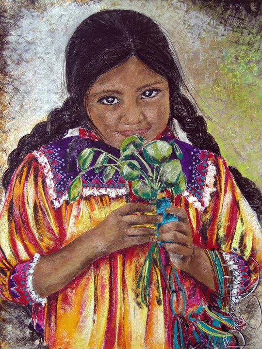 Drawing Of A Mexican Girl 135 Beatriz Hidalgo De La Garza Beatriz Hidalgo Mexican Art