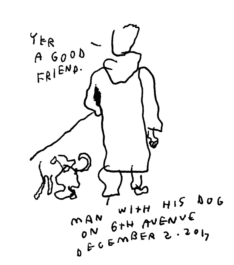 Drawing Of A Person Walking A Dog Every Person In New York