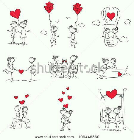 Drawing Of A Red Heart Pin by Tahseen Alkurdi On 0 Doodles Couple Cartoon Cartoon