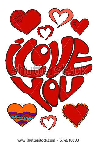 Drawing Of A Red Heart Sketch Stickers Pins Doodle Elements Heart Hand Drawing Love