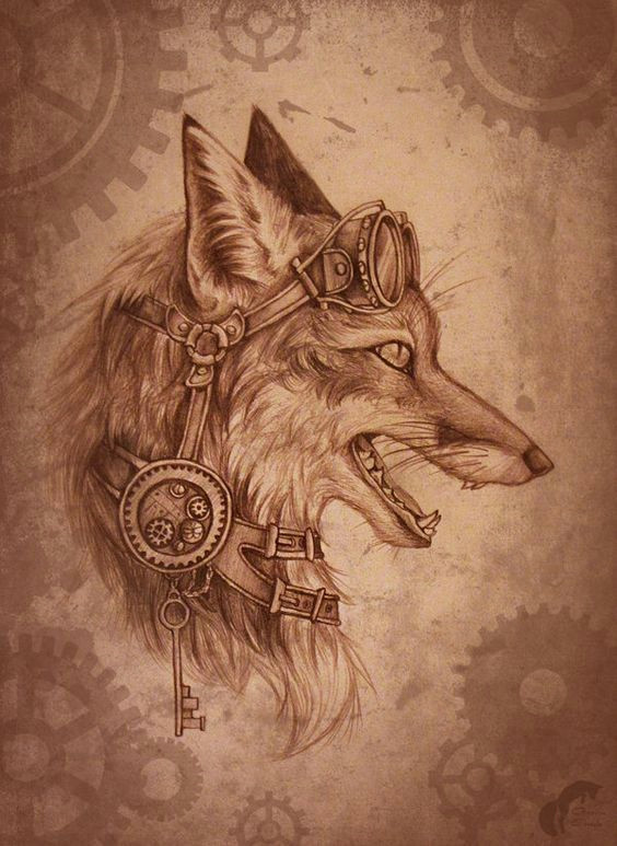 Drawing Of A Red Wolf Scrap Fresh Tattoo Steampunk Fox Art Drawings
