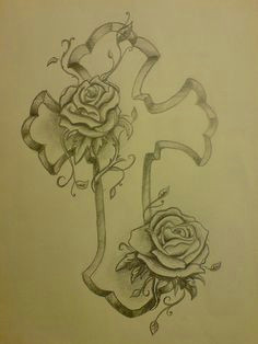 Drawing Of A Rose and Cross 24 Best Cross and Roses Images Cross Tattoo Designs I Tattoo