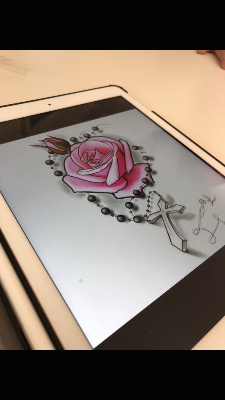 Drawing Of A Rose and Cross Rose Cross Tattoo Drawing Digital Zeichnungen Pinterest Tattoo