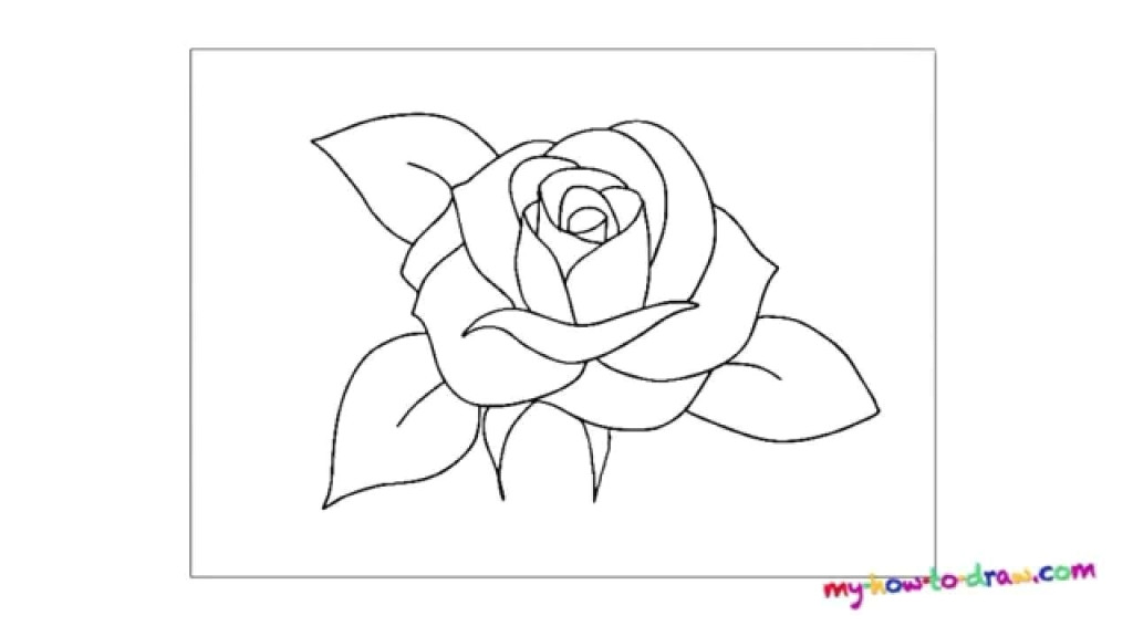 Drawing Of A Rose Easy Drawing Rose Elita Mydearest Co