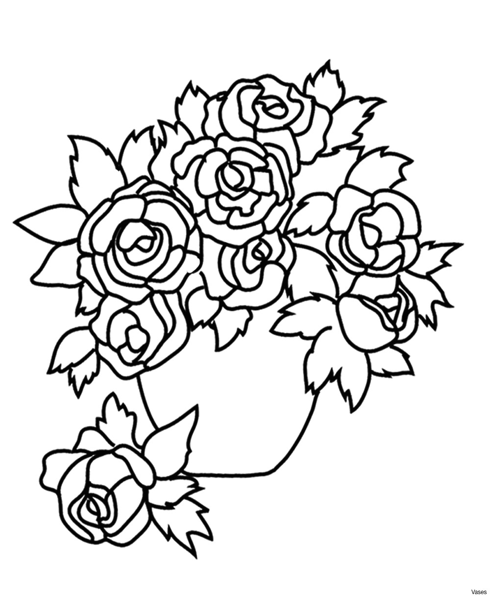 Drawing Of A Rose In A Vase Rose Flower Vase Coloring Page Www tollebild Com