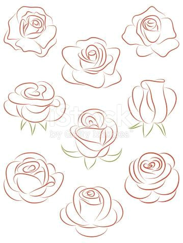 Drawing Of A Rose Petal Set Of Roses Vector Illustration In 2018 Favorite Pins Draw