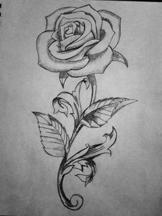 Drawing Of A Rose with Stem Rose and Stem Tattoo Art Tattoos Tattoo Drawings Rose Tattoos