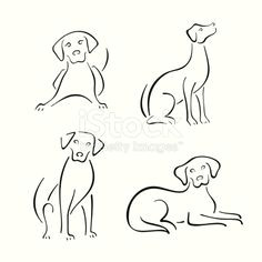 Drawing Of A Simple Dog 32 Best Easy Sketches Images Dog Silhouette Dog Drawing Simple