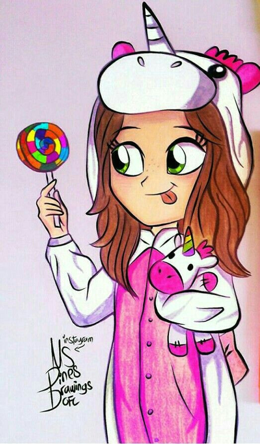 Drawing Of A Unicorn Girl Adorei Esta Arte Pois Se Parece Muito Cmg A Menininha Achei Fofa