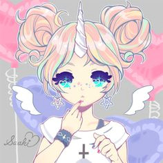 Drawing Of A Unicorn Girl Pastel Unicorn and Anime Image Pictures Pinterest Anime