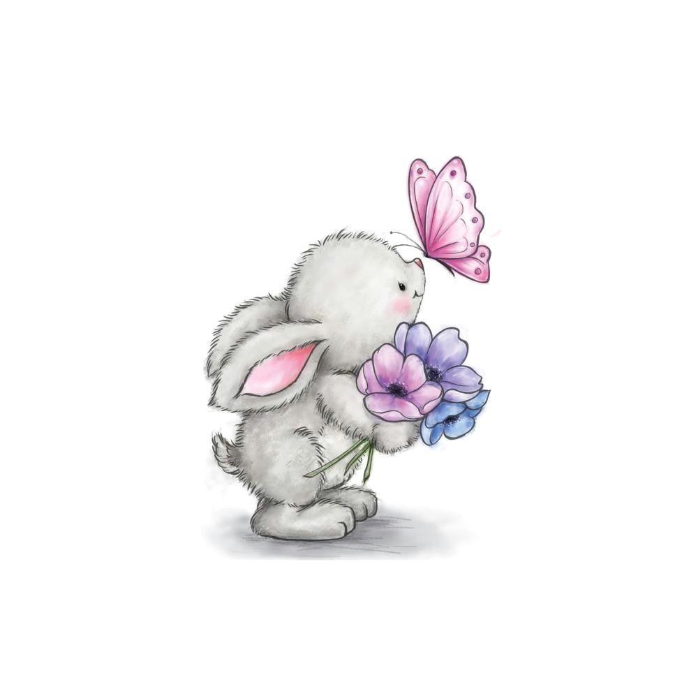 Drawing Of A Wild Rose Wild Rose Studio Bunny and butterfly Clear Stamp Set Cl463 Zoom