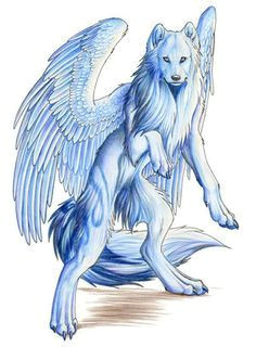 Drawing Of A Wolf with Wings Wolves with Wings