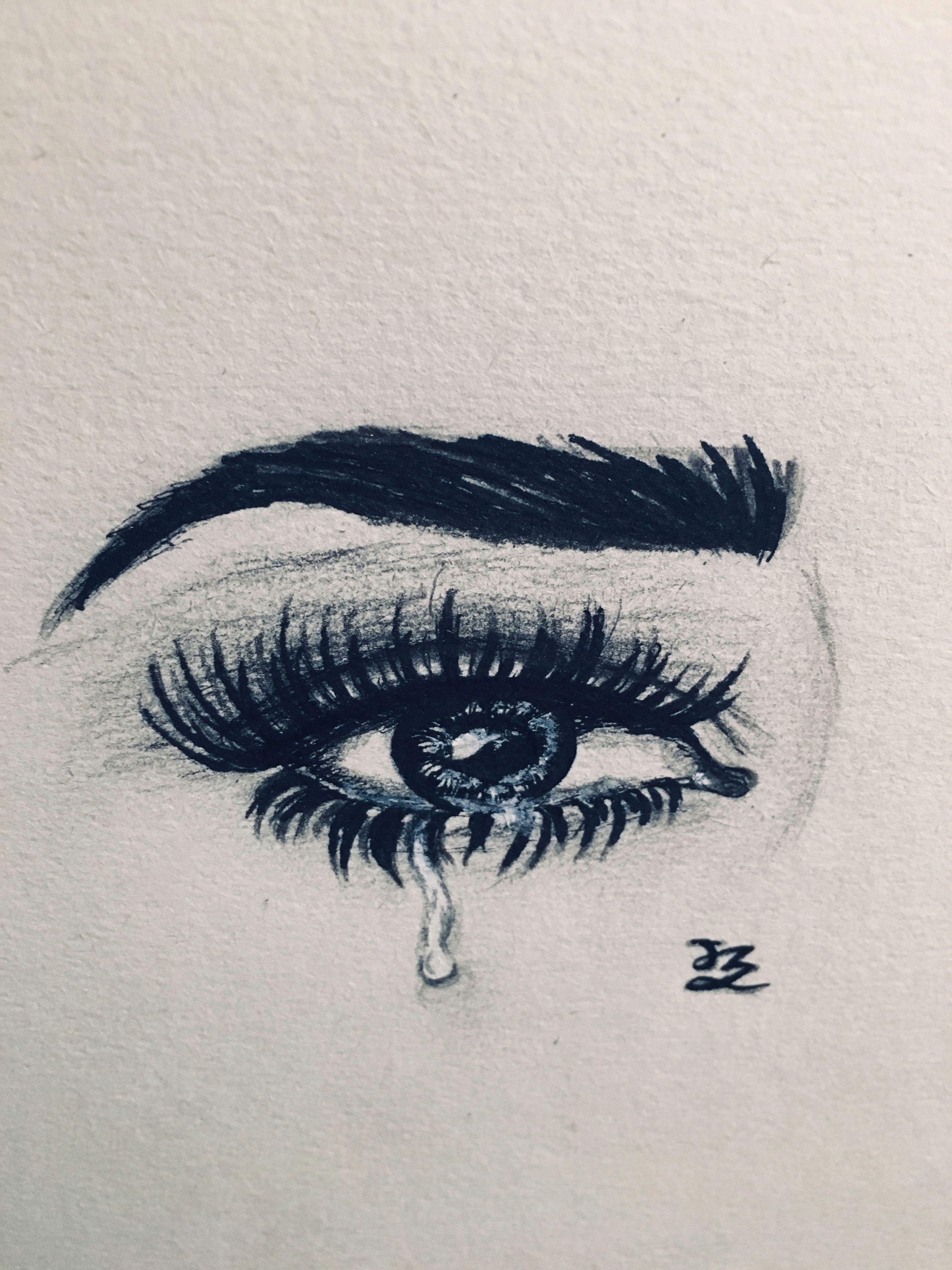Drawing Of An Eye Pen Jz Drawing Teared Eye My Artwork In 2019 Pinterest Drawings