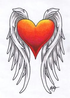 Drawing Of Angel Heart 112 Best Angel Wing S Surrounding A Heart Memorial Tattoo S for My