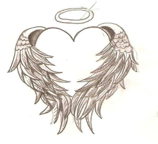 Drawing Of Angel Heart Angel Wings Tattoos Tattoos Tattoos Angel Tattoo Designs