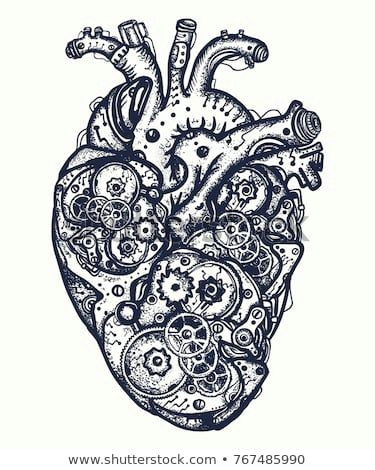 Drawing Of Artificial Heart Vind Mechanical Heart Tattoo Symbol Of Emotions Love Feeling