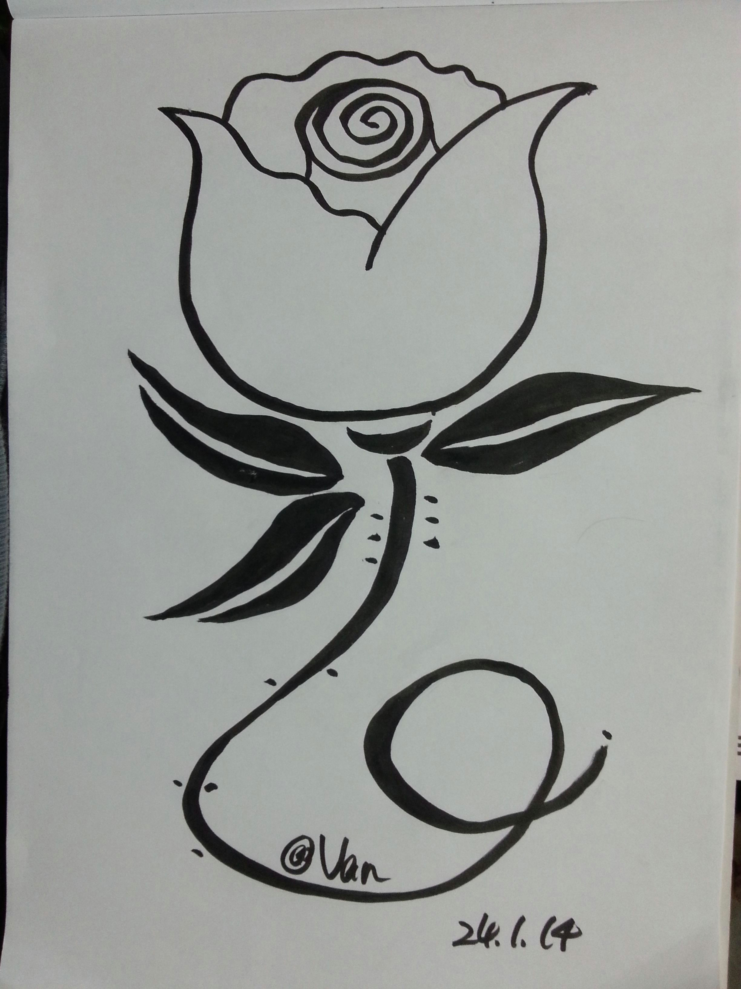 Drawing Of Big Flowers Big Head Rose My Flower Drawing Flowers My Flower Rose