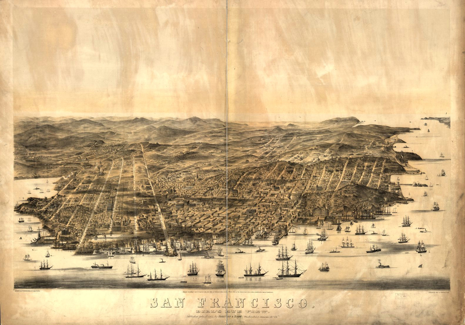 Drawing Of Birds Eye View 8 X 12 Reproduced Photo Of Vintage Old Perspective Birds Eye View