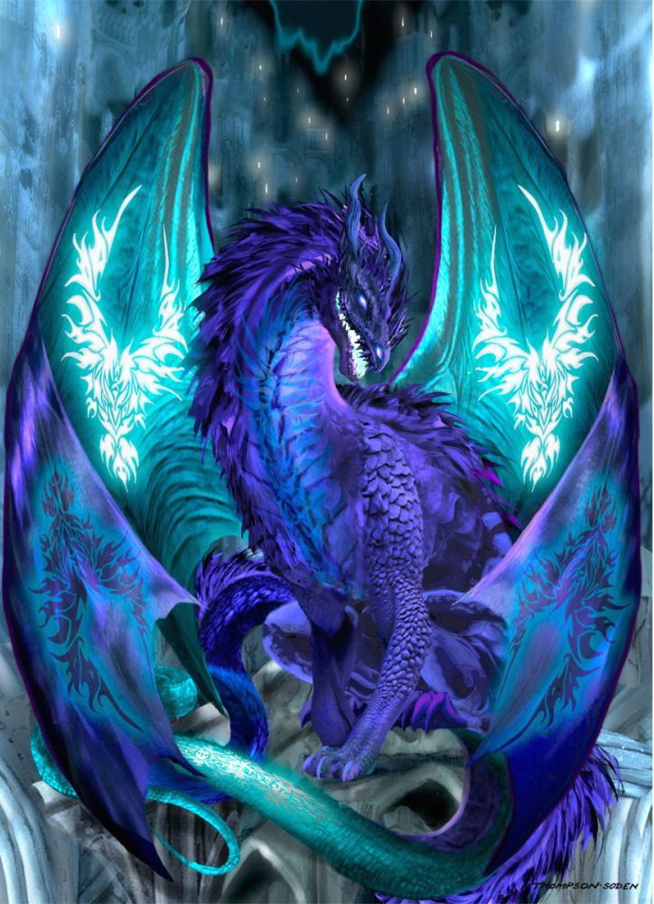 Drawing Of Blue Dragons Omen by Ruth Thompson Click to Buy the Print Tattoos Dragon