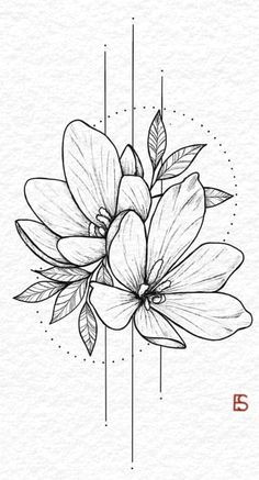 Drawing Of Corner Flower Floral Tattoo Design Drawing Beautifu Simple Flowers Body Art