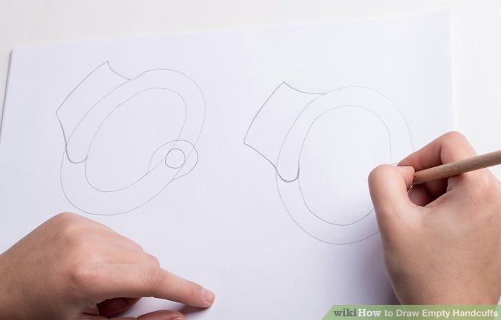 Drawing Of Cuffed Hands How to Draw Empty Handcuffs with Pictures Wikihow