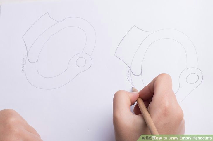 Drawing Of Cuffed Hands How to Draw Empty Handcuffs with Pictures Wikihow