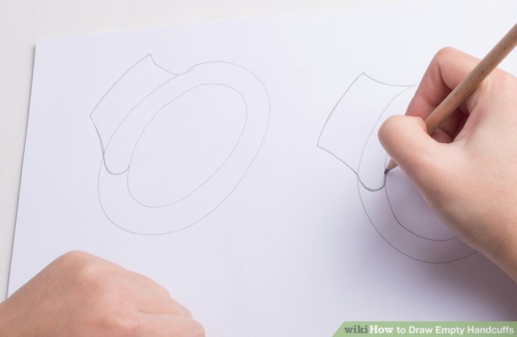 Drawing Of Cuffed Hands How to Draw Empty Handcuffs with Pictures Wikihow