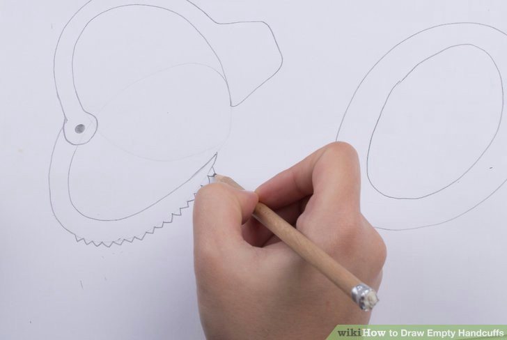 Drawing Of Cuffed Hands How to Draw Empty Handcuffs with Pictures Wikihow