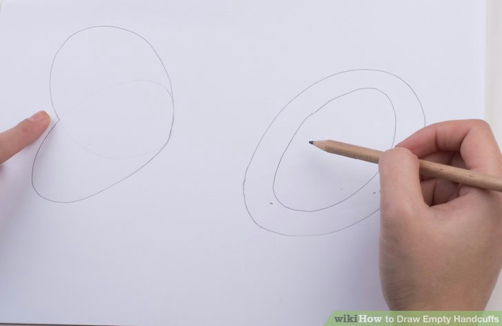 Drawing Of Cuffed Hands How to Draw Empty Handcuffs with Pictures Wikihow