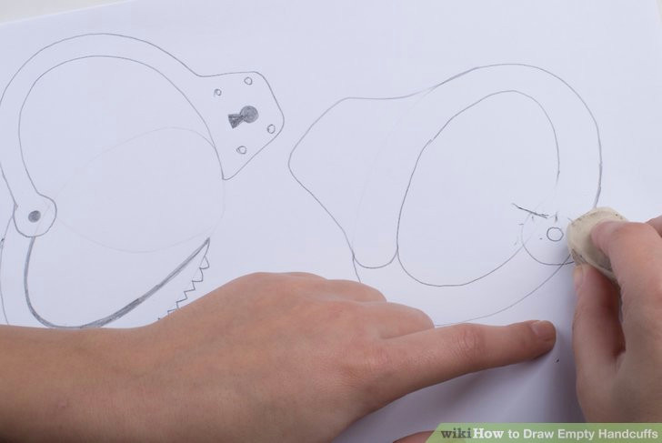 Drawing Of Cuffed Hands How to Draw Empty Handcuffs with Pictures Wikihow