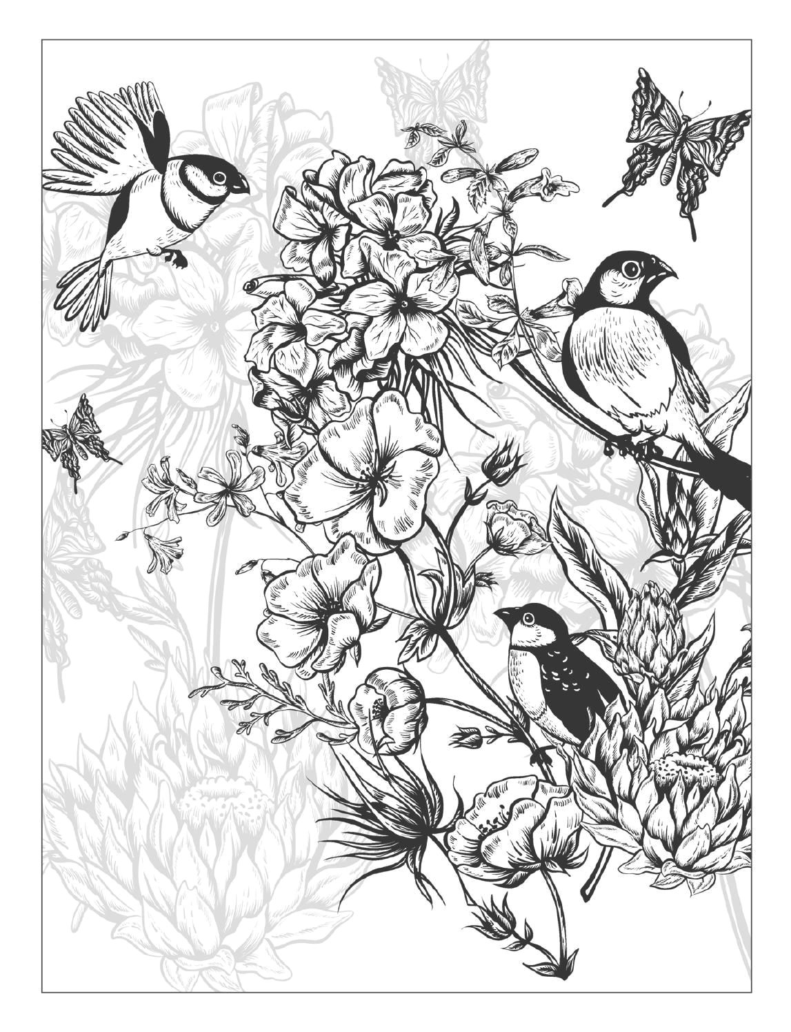 Drawing Of Detailed Flower Beautiful Flowers Detailed Floral Designs Coloring Book Preview