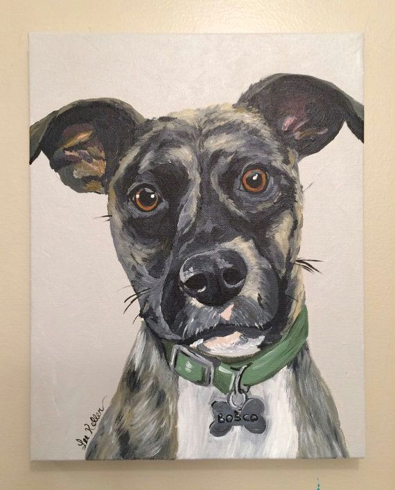 Drawing Of Dog Etsy Custom Pet Painting Custom Dog Painting by Hippiehoundusa On Etsy