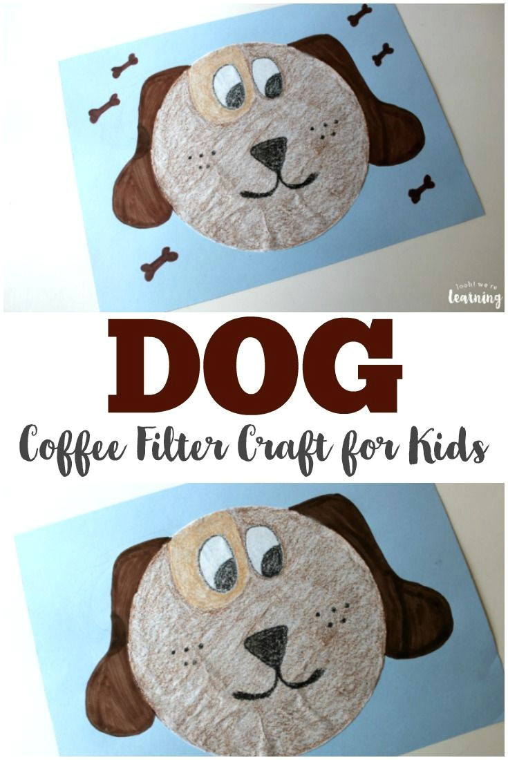 Drawing Of Dog Filter Simple Coffee Filter Dog Craft for Kids Give Dog A Donut