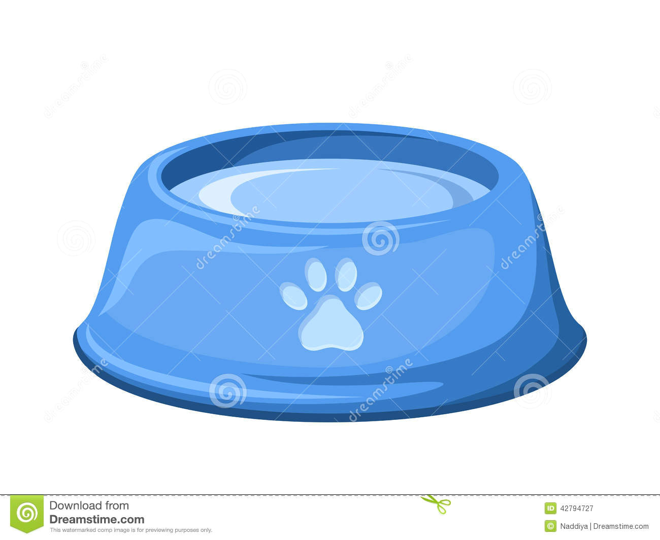 Drawing Of Dog Food Bowl Blue Dog Bowl with Water Vector Illustration Stock Vector