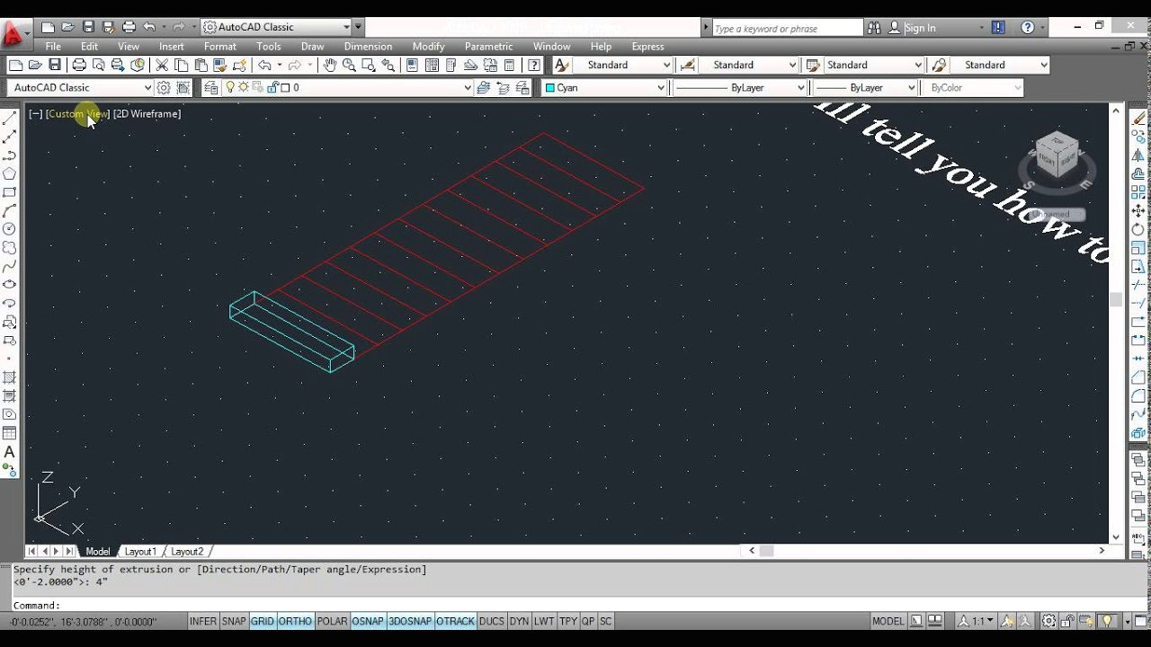 Drawing Of Dog Legged Staircase Autocad 3d Tutorial Stairs In 3d Youtube