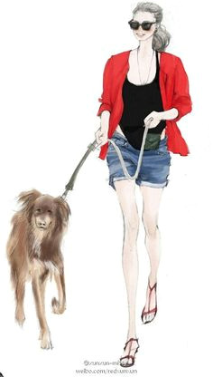 Drawing Of Dog Walker 272 Best Girl and Her Dog Images In 2019 Transitional Drawings