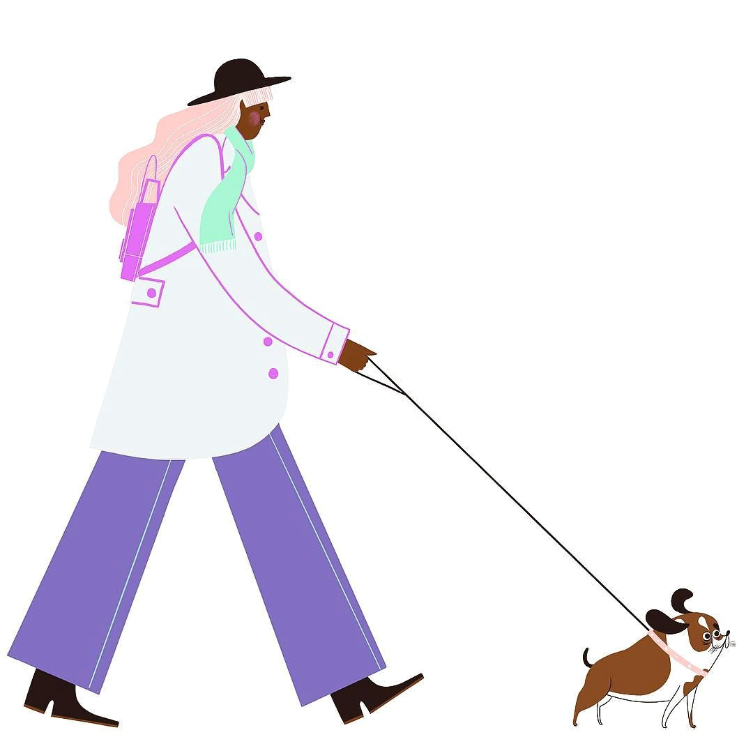 Drawing Of Dog Walker Dog Walker Art Drawing Procreate Illustration Applepencil Dogs