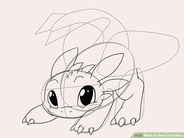 Drawing Of Dragons Easy How to Draw toothless with Pictures Wikihow