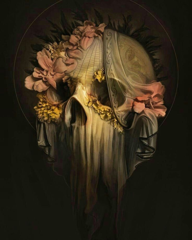 Drawing Of Dying Rose Beautiful Death Skull Art Art Skull